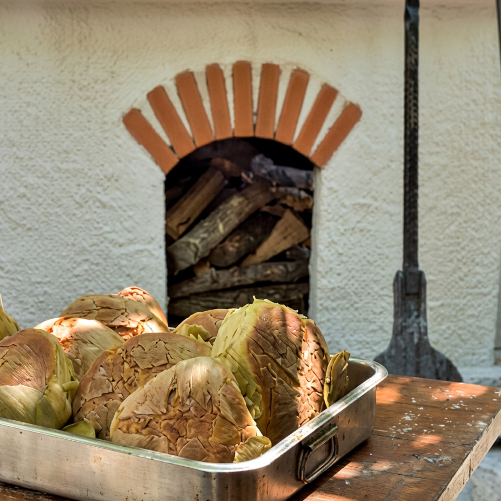 Homemade bread ready for the wood-fire oven